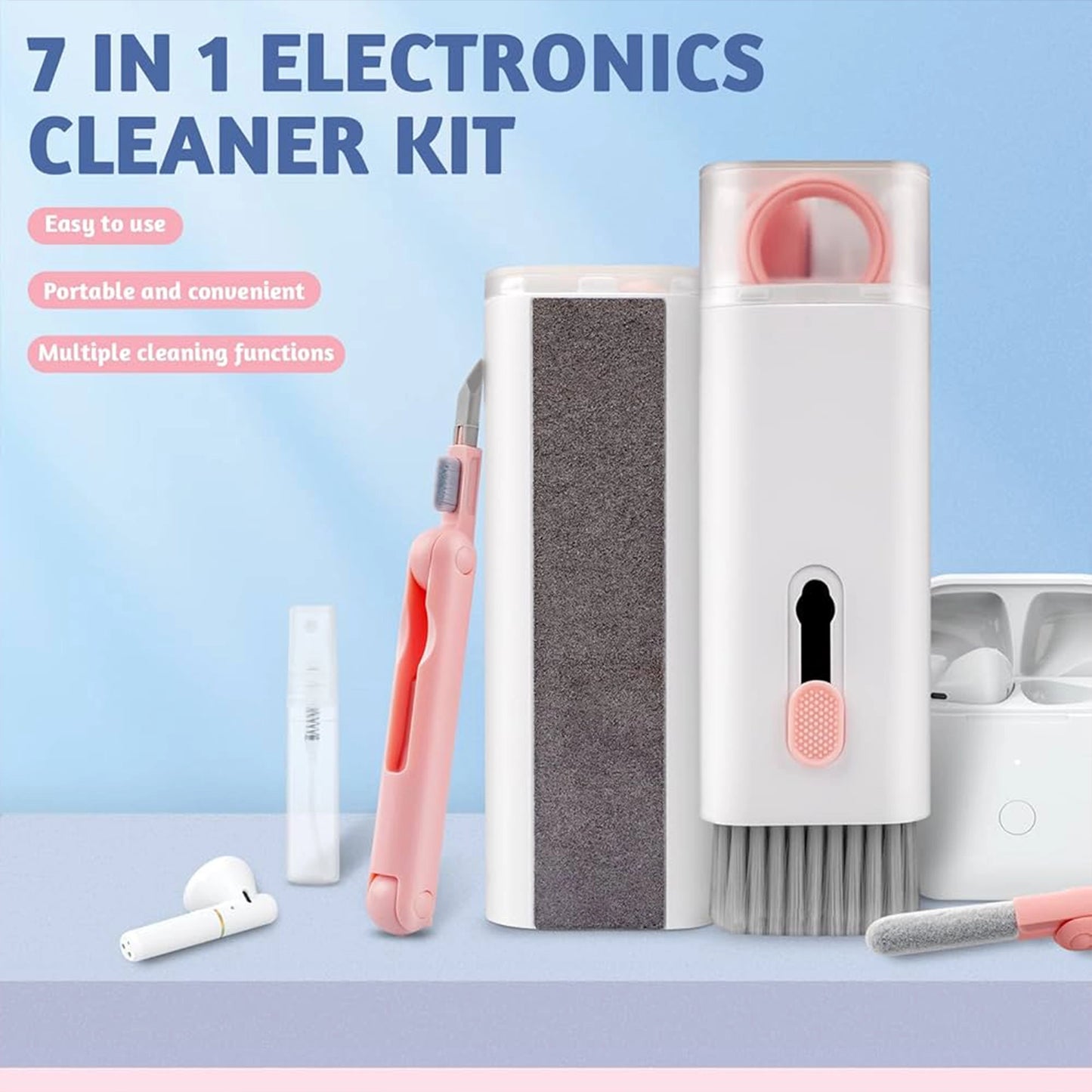 7 in1 Electronics Cleaner Kit Portable  Multifunctional Keyboard Cleaning Brush for Air-pods