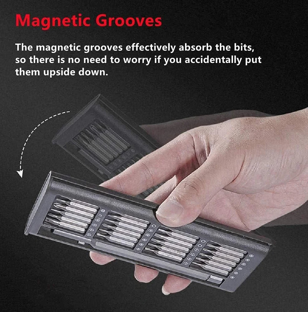 24-in-1  Magnetic Precision Screwdriver Set - Compact Tool Kit