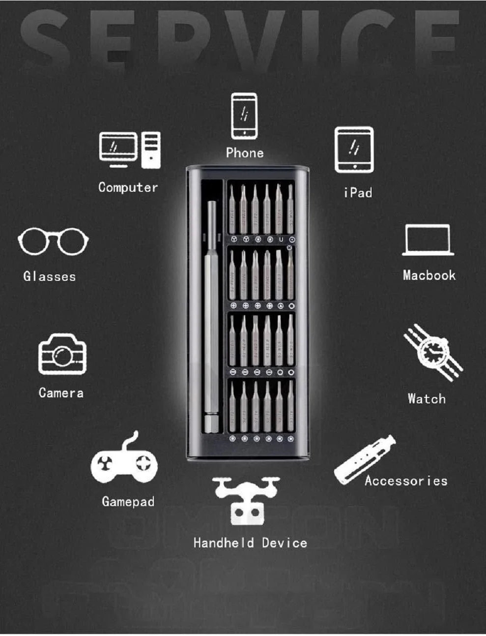 24-in-1  Magnetic Precision Screwdriver Set - Compact Tool Kit