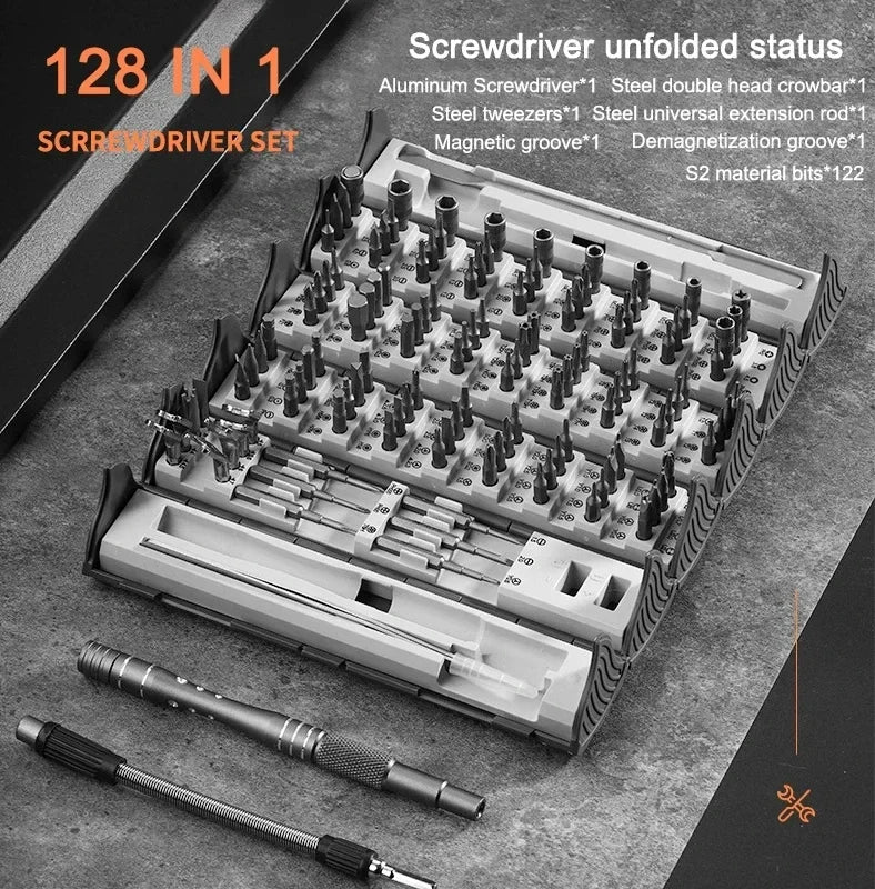 128-in-1 Precision Toolkit - S&S Repair Kit